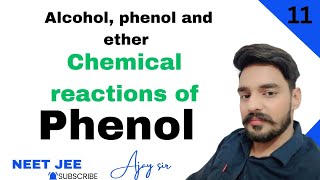 Alcohol phenol and ethers class 12 organic chemistry 12  chemical reactions of phenol  NEET JEE [upl. by Lunt]