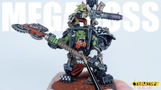 How To Paint an Ork Warboss in Mega Armour in the Clan Colours of the Goffs for Warhammer 40k [upl. by Heida]