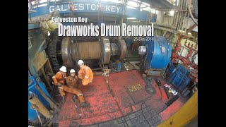 Rig Galveston Key  Drawworks Drum Removal [upl. by Pren]