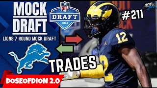 7 Round Detroit Lions Mock Draft w TRADES Best WEAPON In The Draft [upl. by Derick421]