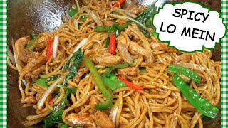 SPICY CHICKEN LO MEIN RECIPE  CHINESE CHICKEN AND VEGETABLE STIR FRY  SPICY LO MEIN [upl. by Eolande]