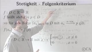 Stetigkeit Folgenkriterium Aufgabe sin1x Beweis Analysis [upl. by Attenehs]