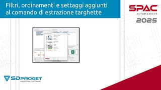 Filtri ordinamenti e settaggi aggiunti nel comando estrazione targhette  SPAC Automazione 2025 [upl. by Cissy350]