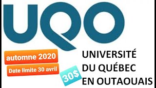 ADMISSION à lUniversité du Québec en Outaouais UQOالتسجيل اون لاين في جامعة [upl. by Jewell]