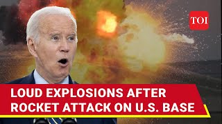 US Military Base Bombed Loud Explosions Heard After Big Rocket Attack In Syria [upl. by Ellehsim996]