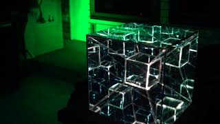 Tesseract LED Infinty Mirror Art Sculpture by Nicky Alice 4K Hypercube [upl. by Ariayek]