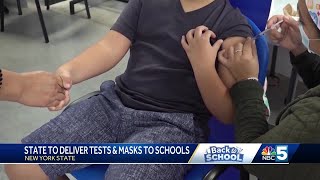 NYS delivering COVID19 masks test kits to schools [upl. by Ecyt808]