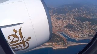 Window Seat Emirates Boeing 777300ER taking off from NCE [upl. by Liuka157]