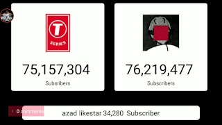 TSeries vs PewDiePie live stream subscribe count [upl. by Arlina]