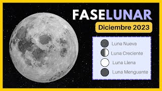 🌘Fases de la luna diciembre 2023✨Calendario Lunar de diciembre 2023🌙 Luna hoy luna calendariolunar [upl. by Calv839]