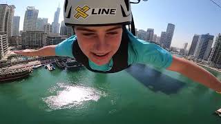 XLINE Dubai Zipline  The Worlds Longest Urban Zipline [upl. by Vasileior]