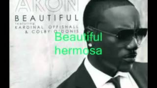 akon beautiful letra en ESPAÑOL  INGLES [upl. by Montgomery7]