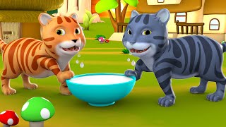 The Monkey And Two Cats 3D Animated Hindi Moral Stories for Kids बंदर और दो बिल्लियों कहानी Tales [upl. by Farlie]