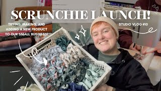 STUDIO VLOG 010 ♡ new product launch ✨sewing handmade scrunchies ✨ for our small business [upl. by Teage380]