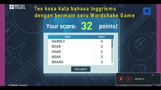 Tes vocabulary kosa kata melalui game wordshake British council [upl. by Ophelie]