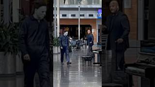 Michael Myers plays piano at the INDairport with Cat Woman theboys batman biana538 [upl. by Cassey470]