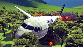 Realistic Plane Crashes Emergency Landings amp Shootdowns  Besiege [upl. by Lichter]