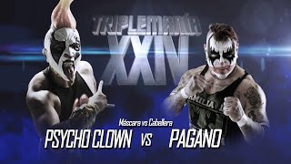 PSYCHO CLOWN vs PAGANO  MÁSCARA vs CABELLERA  TRIPLEMANÍA XXIV [upl. by Notlok]