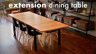 Reclaimed Oak Extension Dining Table  How To Build  Woodworking  Welding [upl. by Lateh]