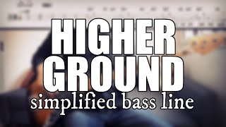 Higher Ground  Stevie Wonder  Simplified bass line with tabs 73 [upl. by Sender493]