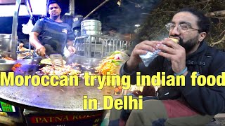 Moroccan trying indian Food in Delhi India 🇮🇳 [upl. by Dlopoel]