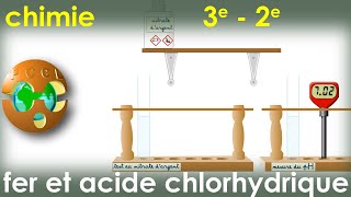 Réaction entre fer et acide chlorhydrique Corrosion des métaux cycle 4 PhysiqueChimie 3e 2e [upl. by Nosiram]