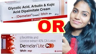 DEMELAN CREAM OR DEMELAN LITE CREAM Demelan Cream Review Demelan lite lotion reviewHeena tries it [upl. by Kelton]