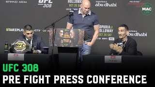 UFC 308 Press Conference Max Holloway vs Ilia Topuria Full [upl. by Dedrick847]