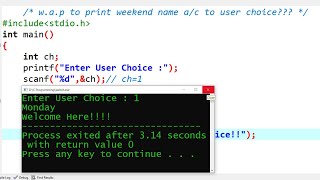 c program to print day of week using switch case  learn coding [upl. by Idolah]