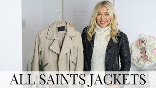 ALL SAINTS LEATHER JACKET REVIEW STYLING amp SIZING TIPS  BLACK FRIDAY TRY ON HAUL [upl. by Eanert297]