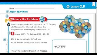 Go Math 5th Grade Lesson 28 Adjust Quotients [upl. by Rubbico]