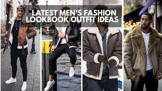 15 Ways To Wear A Shearling JACKET  Different Ways to Style Shearling Coat  Mens Fashion Lookbook [upl. by Spooner641]