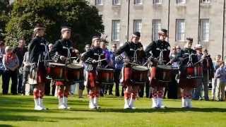 The Pipes and Drums of Dollar Academy in Holyrood Palace Gardens [upl. by Entroc]