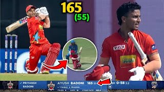 Badoni hitted 165 runs in 55 ball highlights match against north Delhi stickers in Dpl league [upl. by Anuahsal]