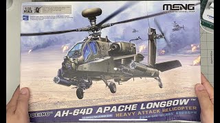 MENG 135 AH64D Apache Longbow Unboxing  Comparison to Takom [upl. by Melvyn]