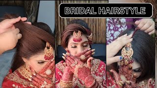 LATEST BRIDAL HAIRSTYLE TUTORIAL  MESSY BRIDAL BUN  FRONT VARIATION [upl. by Jennica]