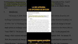 BUENAS NOTICIAS PARA BITCOIN SE APRUEBAN LAS OPCIONES SOBRE BITCOIN EN EL ETF IBIT DE BLACROCK🚀 btc [upl. by Earesed660]