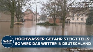 WETTER HochwasserGefahr in Teilen von Deutschland steigt Lage bleibt weiter angespannt [upl. by Harty206]