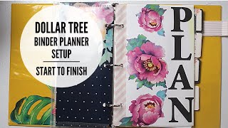 Dollar Tree Binder Planner Setup Start to Finish  Cheap Planning [upl. by Nnarefinnej579]