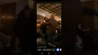 Brock Lesnar just bodyslammed Jackass star Wee Man through a table at dinner RoyalRumble [upl. by Manas]