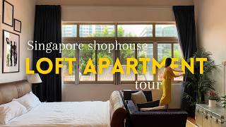 My Singapore shophouse loft apartment tour  light filled spacious aesthetic [upl. by Anelas103]