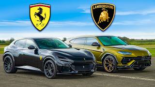 Ferrari Purosangue v Lamborghini Urus DRAG RACE [upl. by Einal]