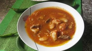 Фасолия арида Белая крупная фасоль с мясом в томатном супе Арабская кухня [upl. by Thorma]