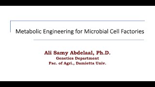 Metabolic Engineering [upl. by Baggott]