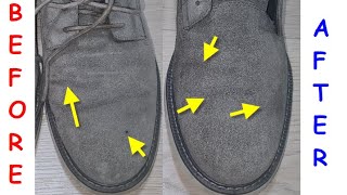 How to clean and restore suede shoes How to renew suede leather footwear [upl. by Sirdna]