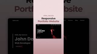 Responsive Personal Portfolio Website Using HTML CSS And JavaScript [upl. by Pavier]