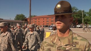 Students meet US Army Drill Sergeant  ROTC Cadet Summer Training Fort Knox [upl. by Elsilrac]