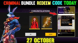 FREE FIRE REDEEM CODE TODAY 27 OCTOBER REDEEM CODE FREE FIRE  FF REDEEM CODE TODAY 27 OCTOBER [upl. by Chader83]