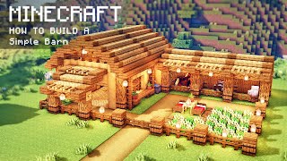 Minecraft How To Build a Simple Barn for animals [upl. by Gnas]