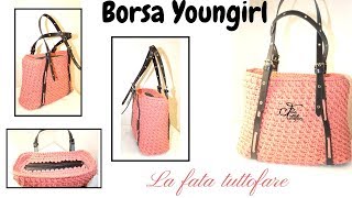 TUTORIAL borsa Youngirl con filato tagliatellalafatatuttofare [upl. by Elicul]